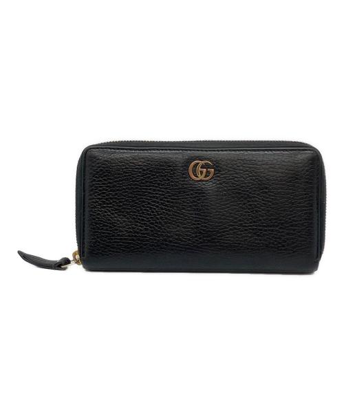 GUCCI（グッチ）GUCCI (グッチ) ラウンドファスナー財布 ブラックの古着・服飾アイテム