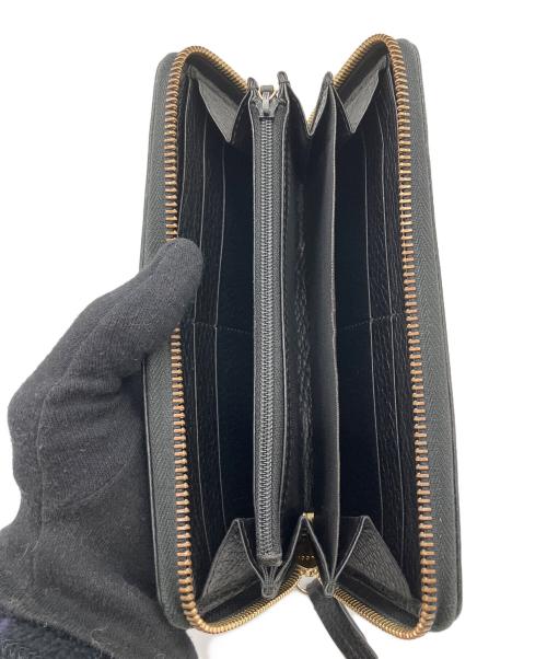 GUCCI（グッチ）GUCCI (グッチ) ラウンドファスナー財布 ブラックの古着・服飾アイテム