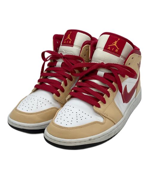 NIKE（ナイキ）NIKE (ナイキ) Air Jordan 1 Mid ベージュ×レッド サイズ:27.0cmの古着・服飾アイテム