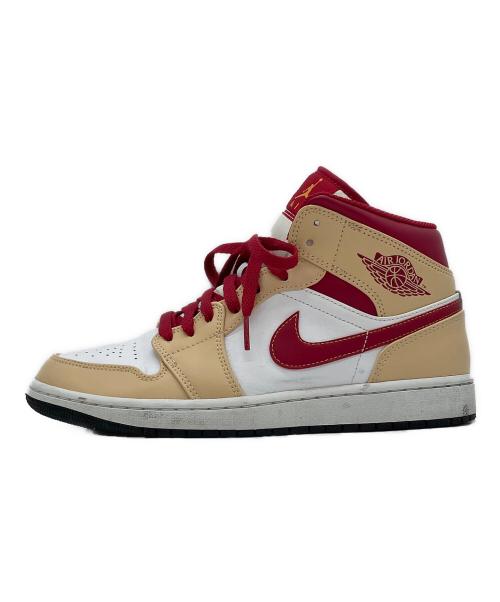 NIKE（ナイキ）NIKE (ナイキ) Air Jordan 1 Mid ベージュ×レッド サイズ:27.0cmの古着・服飾アイテム