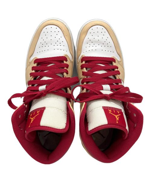 NIKE（ナイキ）NIKE (ナイキ) Air Jordan 1 Mid ベージュ×レッド サイズ:27.0cmの古着・服飾アイテム