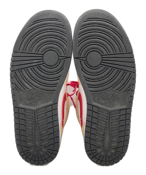 NIKE（ナイキ）NIKE (ナイキ) Air Jordan 1 Mid ベージュ×レッド サイズ:27.0cmの古着・服飾アイテム