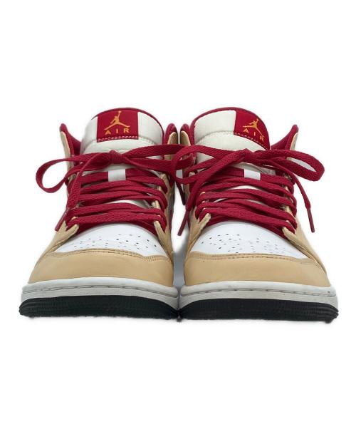 NIKE（ナイキ）NIKE (ナイキ) Air Jordan 1 Mid ベージュ×レッド サイズ:27.0cmの古着・服飾アイテム