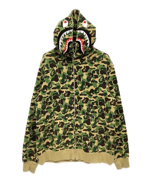 A BATHING APE（ア ベイシング エイプ）A BATHING APE (ア ベイシング エイプ) ABC CAMO SHARK FULL ZIP HOODIE オリーブ サイズ:XXLの古着・服飾アイテム