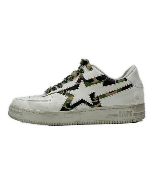 BAPESTA（ベイプスタ）BAPESTA (ベイプスタ) スターロゴローカットスニーカー ホワイト×グリーン サイズ:27.0cmの古着・服飾アイテム