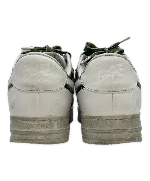 BAPESTA（ベイプスタ）BAPESTA (ベイプスタ) スターロゴローカットスニーカー ホワイト×グリーン サイズ:27.0cmの古着・服飾アイテム