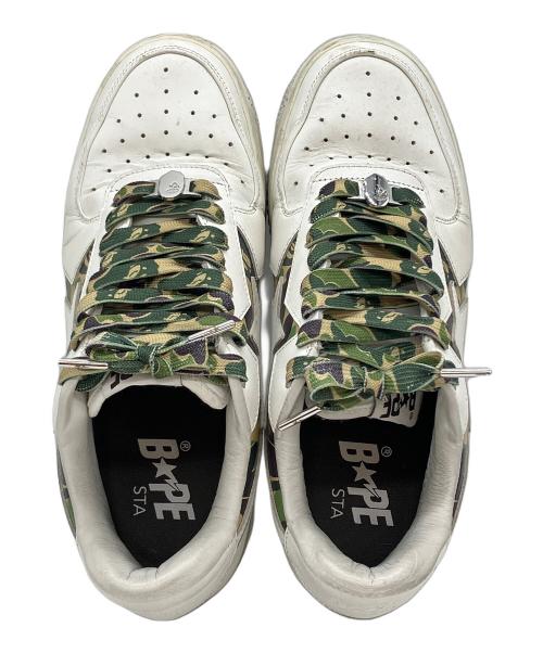 BAPESTA（ベイプスタ）BAPESTA (ベイプスタ) スターロゴローカットスニーカー ホワイト×グリーン サイズ:27.0cmの古着・服飾アイテム