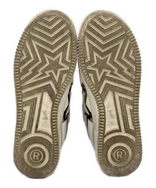 BAPESTA（ベイプスタ）BAPESTA (ベイプスタ) スターロゴローカットスニーカー ホワイト×グリーン サイズ:27.0cmの古着・服飾アイテム