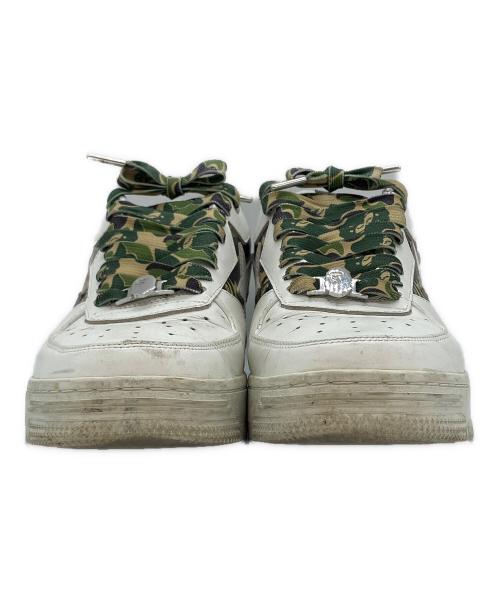 BAPESTA（ベイプスタ）BAPESTA (ベイプスタ) スターロゴローカットスニーカー ホワイト×グリーン サイズ:27.0cmの古着・服飾アイテム