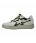 BAPESTA (ベイプスタ) スターロゴローカットスニーカー ホワイト×グリーン サイズ:27.0cm：14000円