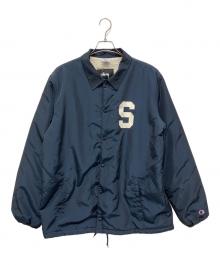 stussy×Champion（ステューシー×チャンピオン）の古着「裏ボアコーチジャケット」｜ネイビー