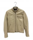 FREEDOMフリーダム）の古着「レザージャケット」｜ベージュ