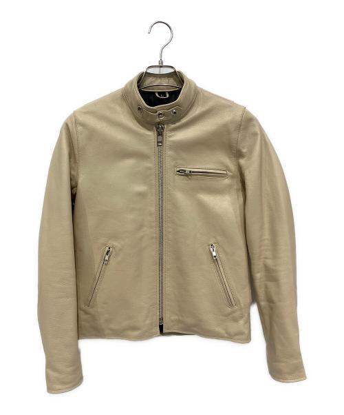 FREEDOM（フリーダム）FREEDOM (フリーダム) レザージャケット ベージュ サイズ:Lの古着・服飾アイテム