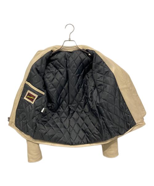 FREEDOM（フリーダム）FREEDOM (フリーダム) レザージャケット ベージュ サイズ:Lの古着・服飾アイテム