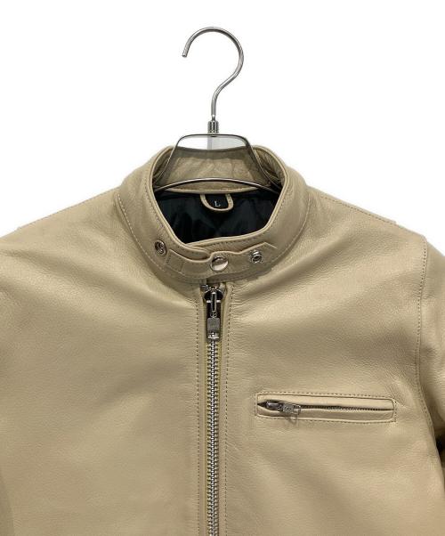 FREEDOM（フリーダム）FREEDOM (フリーダム) レザージャケット ベージュ サイズ:Lの古着・服飾アイテム