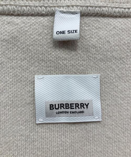 BURBERRY（バーバリー）BURBERRY (バーバリー) ロゴフーデットケープ ホワイト×ブラウン サイズ:ONE SIZEの古着・服飾アイテム