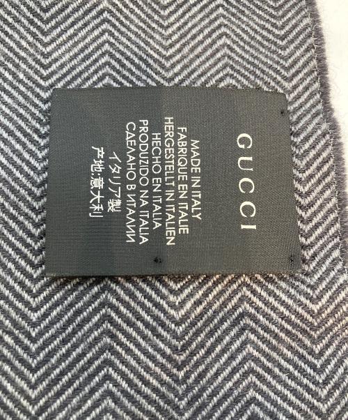 GUCCI（グッチ）GUCCI (グッチ) マフラー クレスト ブラック サイズ:40×180cmの古着・服飾アイテム