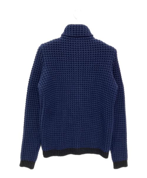 EA7 EMPORIO ARMANI（EA7 エンポリオアルマーニ）EA7 EMPORIO ARMANI (EA7 エンポリオアルマーニ) ニットジャケット ブルー×ブラック サイズ:XLの古着・服飾アイテム