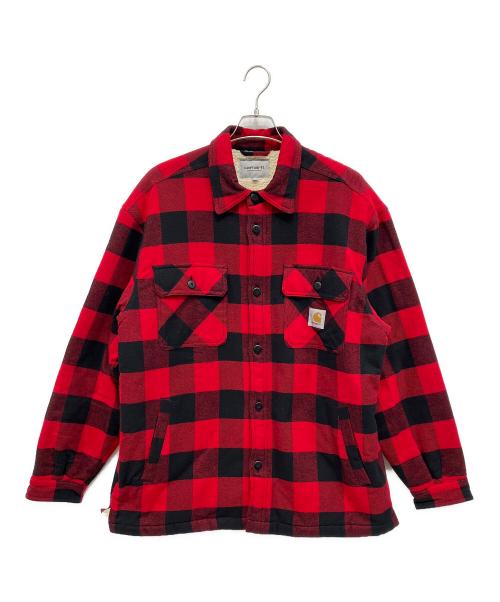Carhartt WIP（カーハート ワークインプログレス）Carhartt WIP (カーハート ワークインプログレス) 長袖シャツ レッド×ブラック サイズ:XLの古着・服飾アイテム