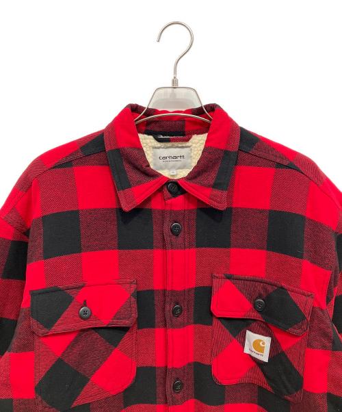 Carhartt WIP（カーハート ワークインプログレス）Carhartt WIP (カーハート ワークインプログレス) 長袖シャツ レッド×ブラック サイズ:XLの古着・服飾アイテム