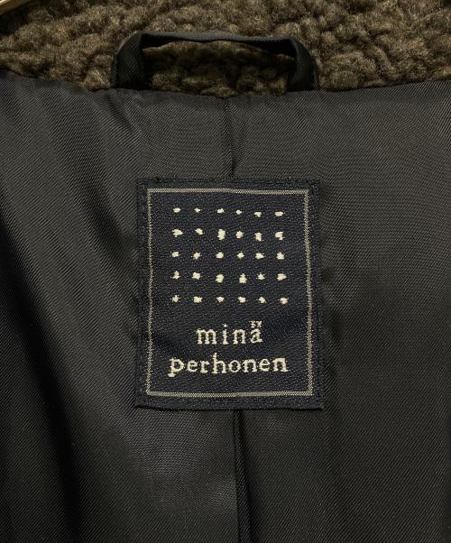 mina perhonen（ミナ ペルホネン）mina perhonen (ミナ ペルホネン) フーデッドダウンコート ブラック×ホワイト サイズ:38の古着・服飾アイテム
