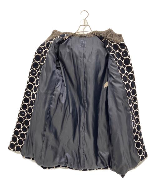 mina perhonen（ミナ ペルホネン）mina perhonen (ミナ ペルホネン) フーデッドダウンコート ブラック×ホワイト サイズ:38の古着・服飾アイテム