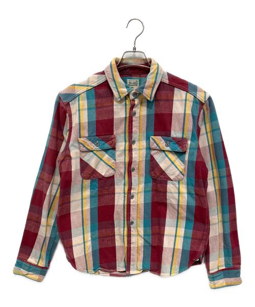 JELADO（ジェラード）JELADO (ジェラード) シャツジャケット ボルドー×グリーン サイズ:XLの古着・服飾アイテム