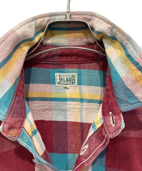 JELADO（ジェラード）JELADO (ジェラード) シャツジャケット ボルドー×グリーン サイズ:XLの古着・服飾アイテム