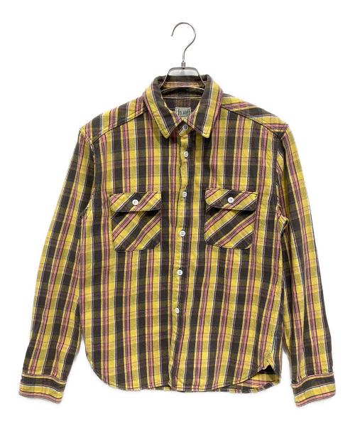 JELADO（ジェラード）JELADO (ジェラード) シャツジャケット イエロー×ピンク サイズ:XLの古着・服飾アイテム