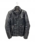 Liugoo Leathersリューグーレザーズ）の古着「レザーダウンジャケット」｜ブラック
