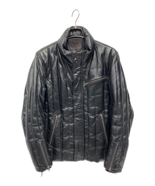 Liugoo Leathers（リューグーレザーズ）Liugoo Leathers (リューグーレザーズ) レザーダウンジャケット ブラック サイズ:LLの古着・服飾アイテム