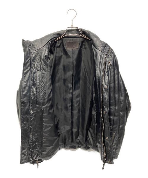Liugoo Leathers（リューグーレザーズ）Liugoo Leathers (リューグーレザーズ) レザーダウンジャケット ブラック サイズ:LLの古着・服飾アイテム
