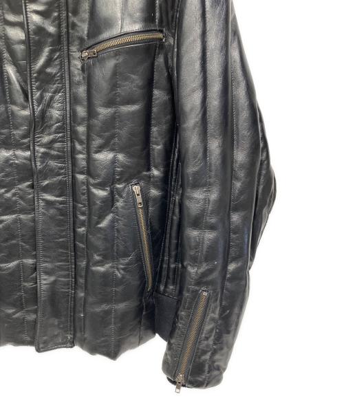 Liugoo Leathers（リューグーレザーズ）Liugoo Leathers (リューグーレザーズ) レザーダウンジャケット ブラック サイズ:LLの古着・服飾アイテム