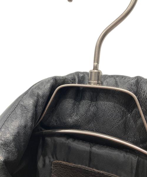 Liugoo Leathers（リューグーレザーズ）Liugoo Leathers (リューグーレザーズ) レザーダウンジャケット ブラック サイズ:LLの古着・服飾アイテム