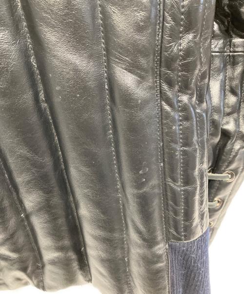 Liugoo Leathers（リューグーレザーズ）Liugoo Leathers (リューグーレザーズ) レザーダウンジャケット ブラック サイズ:LLの古着・服飾アイテム