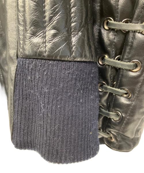 Liugoo Leathers（リューグーレザーズ）Liugoo Leathers (リューグーレザーズ) レザーダウンジャケット ブラック サイズ:LLの古着・服飾アイテム