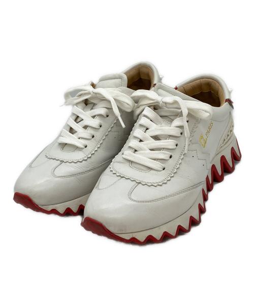 Christian Louboutin（クリスチャン・ルブタン）Christian Louboutin (クリスチャン・ルブタン) LoubiShark ホワイト×レッド サイズ:38の古着・服飾アイテム