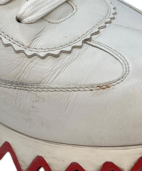 Christian Louboutin（クリスチャン・ルブタン）Christian Louboutin (クリスチャン・ルブタン) LoubiShark ホワイト×レッド サイズ:38の古着・服飾アイテム