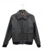 HUGO BOSSヒューゴ ボス）の古着「レザージャケット」｜ブラック