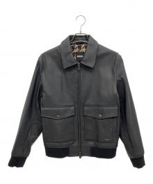 HUGO BOSS（ヒューゴ ボス）の古着「レザージャケット」｜ブラック