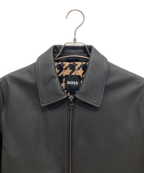 HUGO BOSS（ヒューゴ ボス）HUGO BOSS (ヒューゴ ボス) レザージャケット ブラック サイズ:44の古着・服飾アイテム