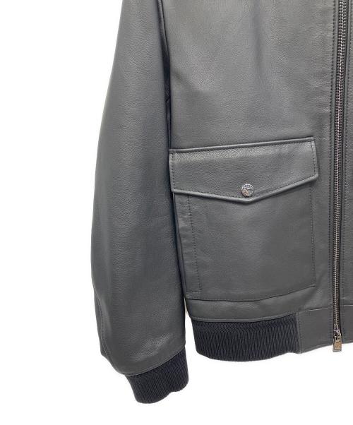 HUGO BOSS（ヒューゴ ボス）HUGO BOSS (ヒューゴ ボス) レザージャケット ブラック サイズ:44の古着・服飾アイテム