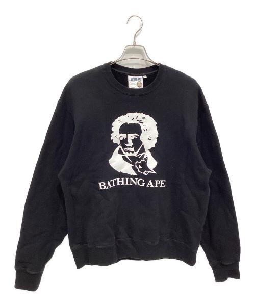 A BATHING APE（ア ベイシング エイプ）A BATHING APE (ア ベイシング エイプ) プリントスウェット ブラック サイズ:Lの古着・服飾アイテム