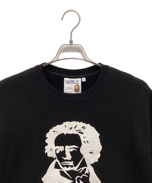 A BATHING APE（ア ベイシング エイプ）A BATHING APE (ア ベイシング エイプ) プリントスウェット ブラック サイズ:Lの古着・服飾アイテム
