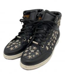 JIMMY CHOO（ジミーチュウ）の古着「スタースタッズ レザー ハイカット」｜ブラック