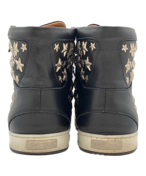 JIMMY CHOO（ジミーチュウ）JIMMY CHOO (ジミーチュウ) スタースタッズ レザー ハイカット ブラック サイズ:40の古着・服飾アイテム