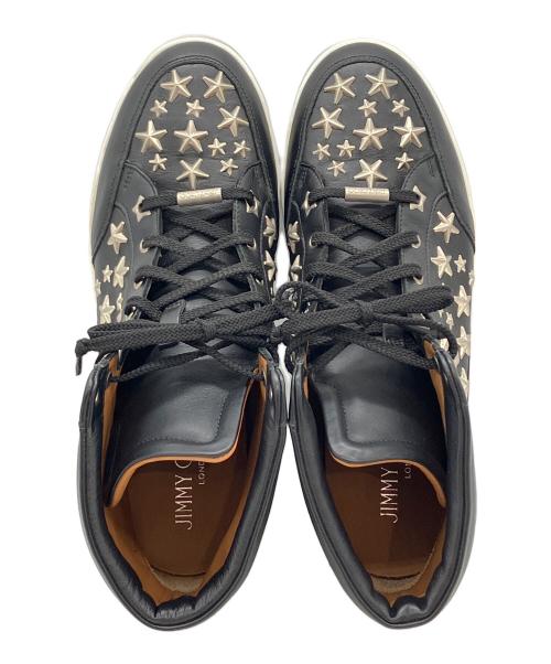 JIMMY CHOO（ジミーチュウ）JIMMY CHOO (ジミーチュウ) スタースタッズ レザー ハイカット ブラック サイズ:40の古着・服飾アイテム