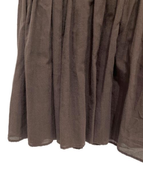 RIM.ARK（リムアーク）RIM.ARK (リムアーク) コットンシルクジャガードワンピース ブラウン サイズ:38の古着・服飾アイテム