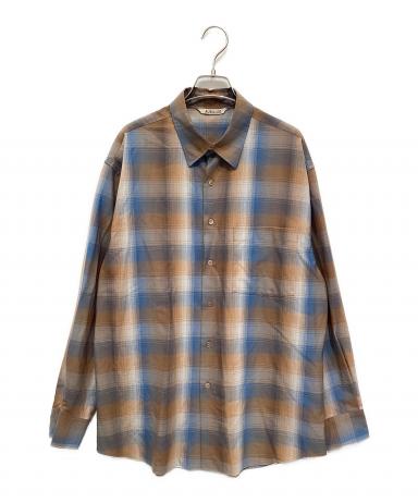 中古・古着通販】AURALEE (オーラリー) 長袖シャツ ブラウン×ブルー