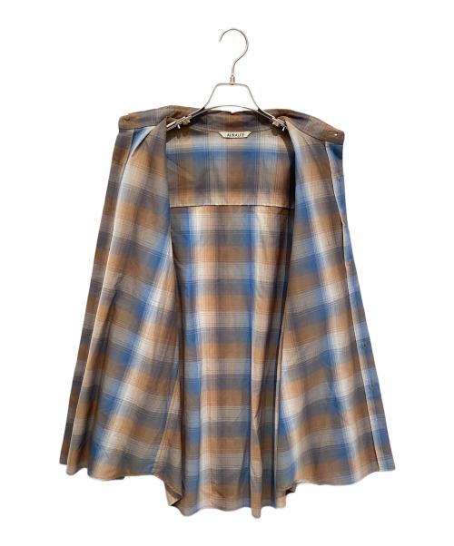 AURALEE（オーラリー）AURALEE (オーラリー) 長袖シャツ ブラウン×ブルー サイズ:4の古着・服飾アイテム